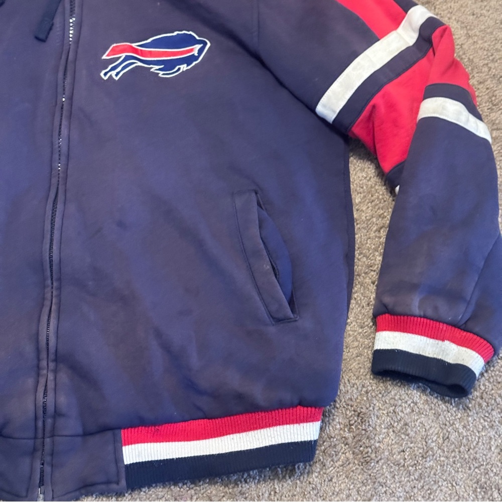 Vintage Buffalo Bills Hoodie Mens XL Blue Long Sleeve Full Zip Heavyweight NFL - Picture 8 of 16